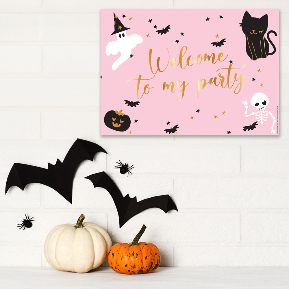 Pink Halloween Personalised Poster - A3