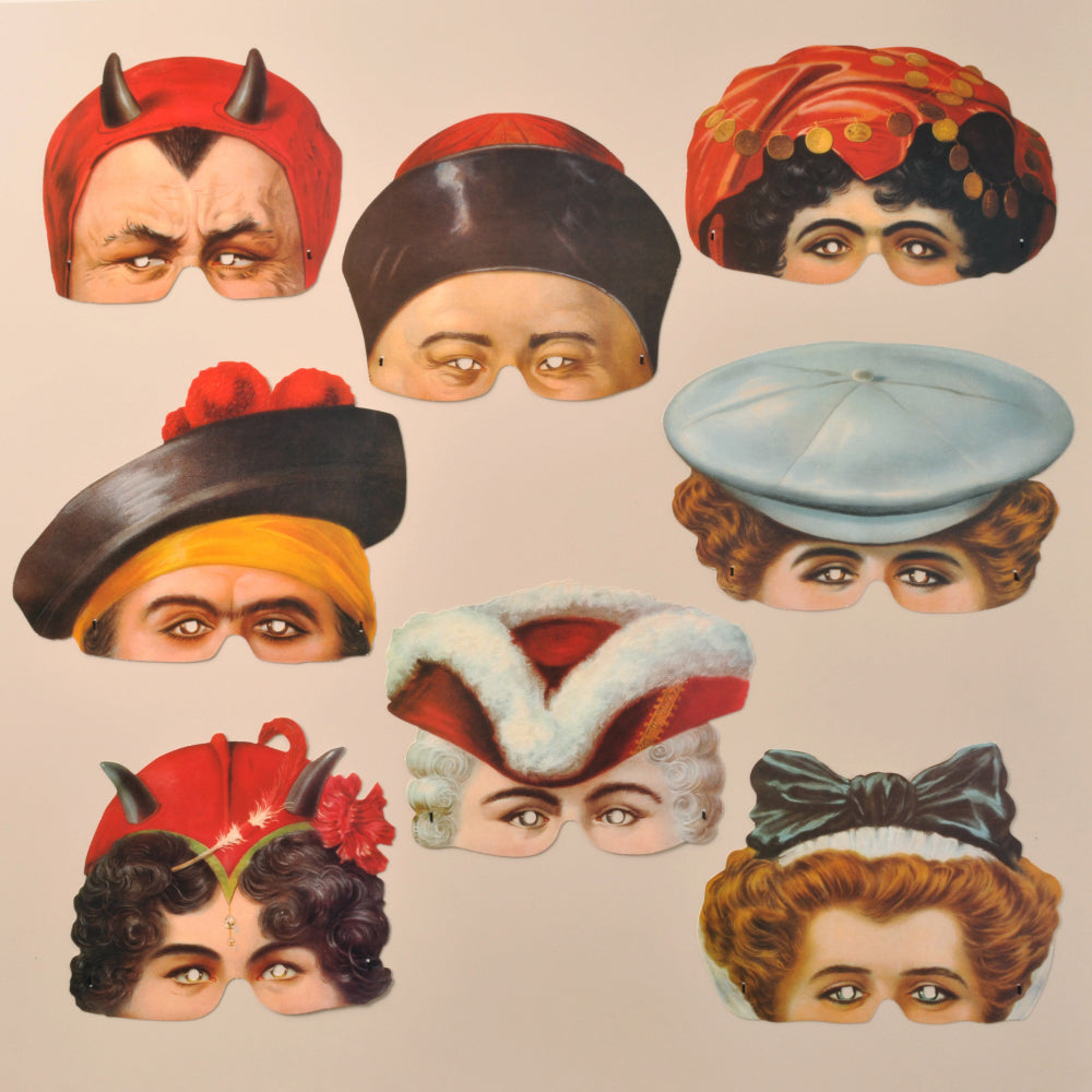 Madame Tussauds Victorian Card Masks - Pack of 8