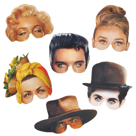 Famous Faces Masks - Assorted - Pack of 6