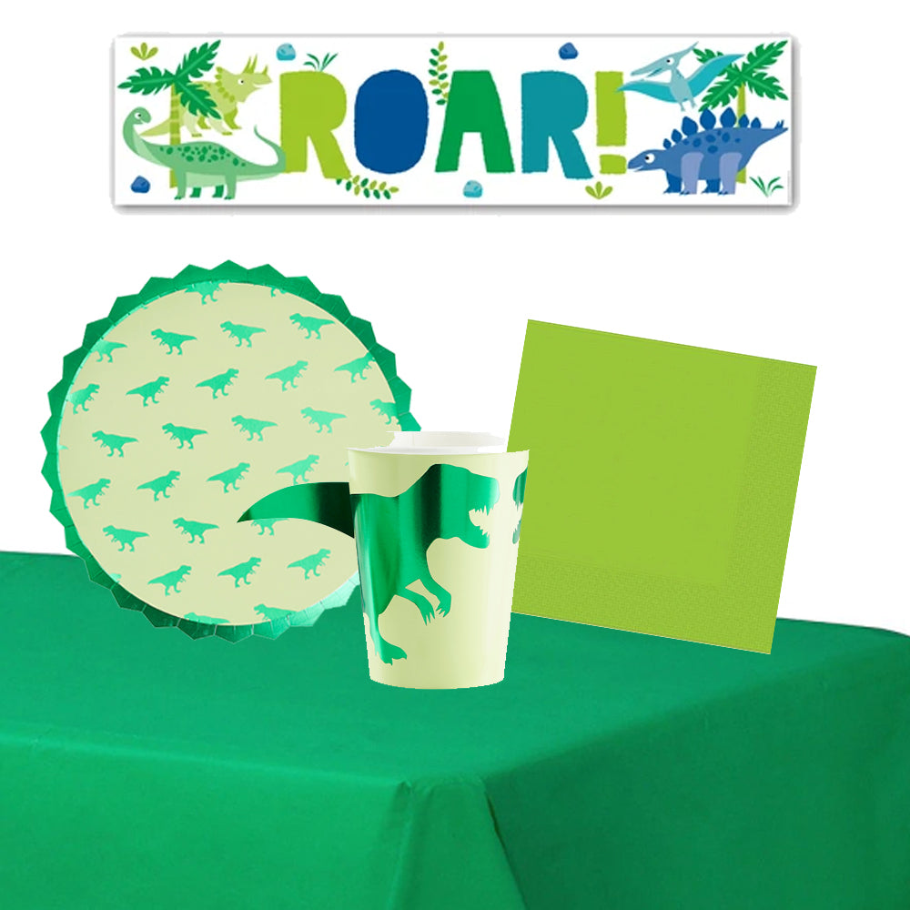 ROARSOME Tableware Pack for 8 with FREE Banner!