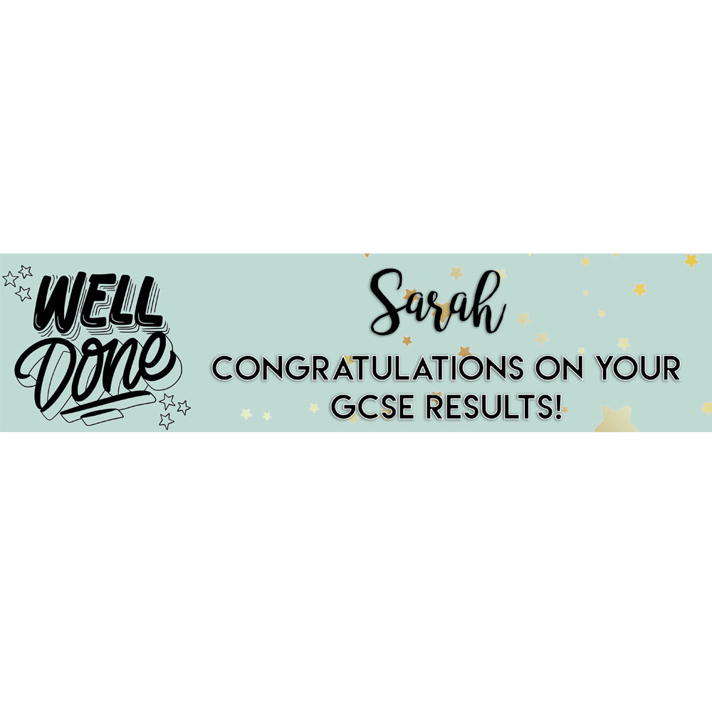 Personalised Well Done on Your GCSE or A Level Results Banner Decoration - 1.2m