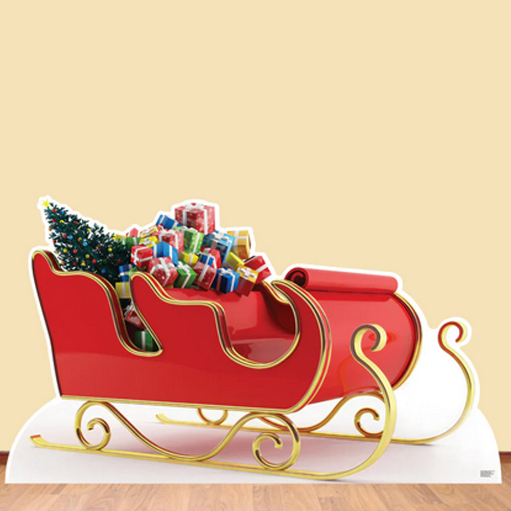 Christmas Sleigh with Presents Lifesize Cardboard Cutout - 93cm