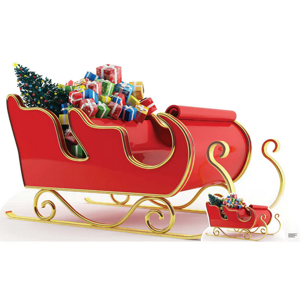 Christmas Sleigh with Presents Lifesize Cardboard Cutout - 93cm