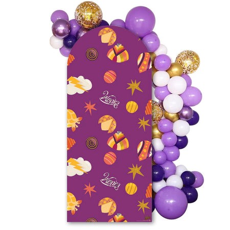 Wonka Purple Sweets and Stars Backdrop Sailboard Cardboard Cutout  - 185cm