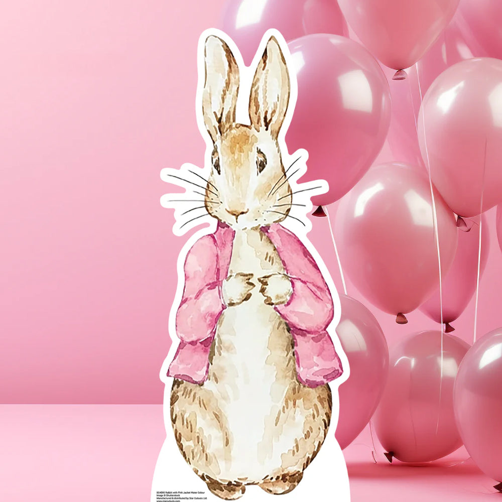 Rabbit in Pink Jacket Cardboard Cutout - 93cm