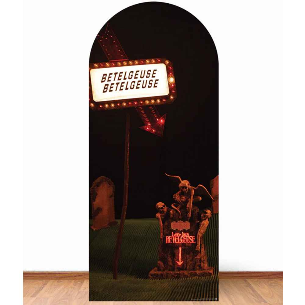 Here Lies Beetlejuice Tombstone Backdrop Cardboard Cutout - 1.85m