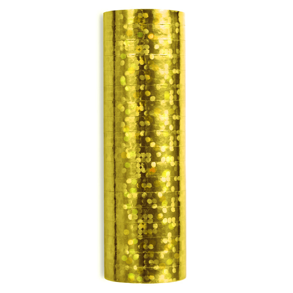 Gold Holographic Streamers  - 3.8m - Pack of 18