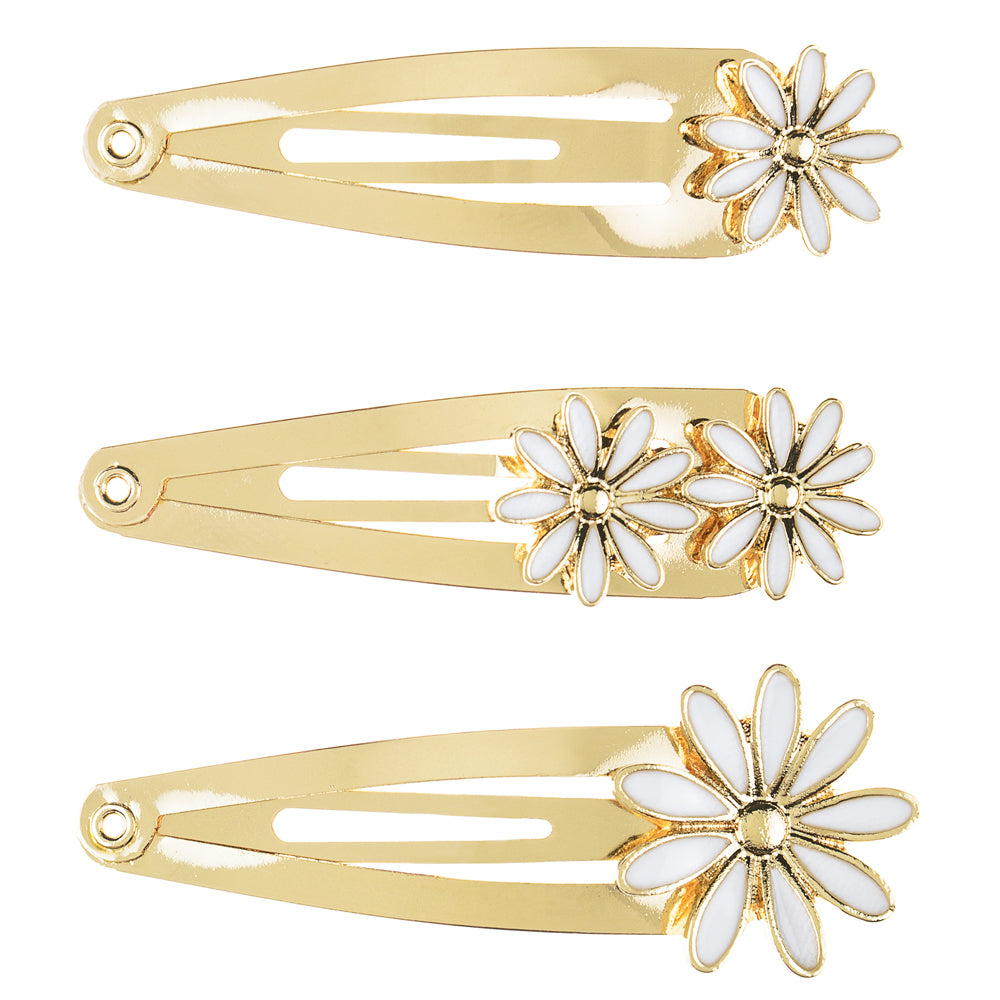 Daisy Metal Hairclips - 5cm - Pack of 3