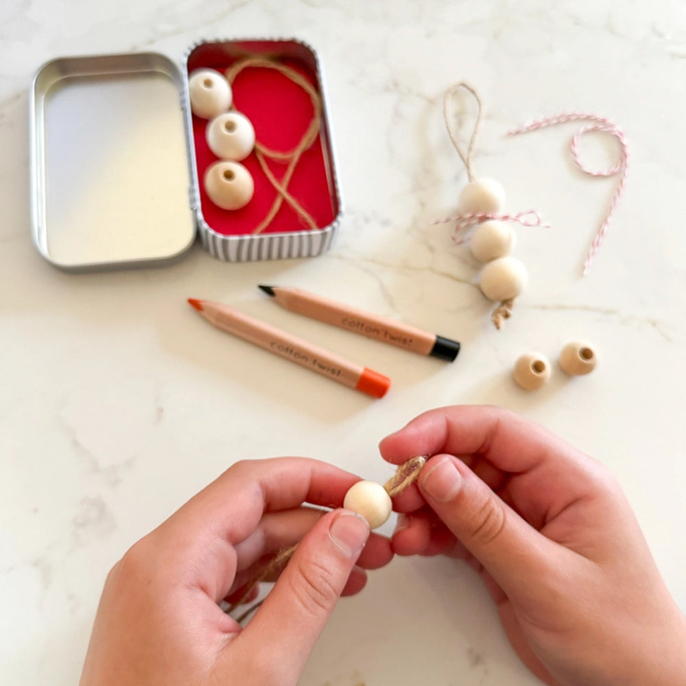 Make Your Own Snowman Christmas Decoration Kit in a Tin - Plastic Free