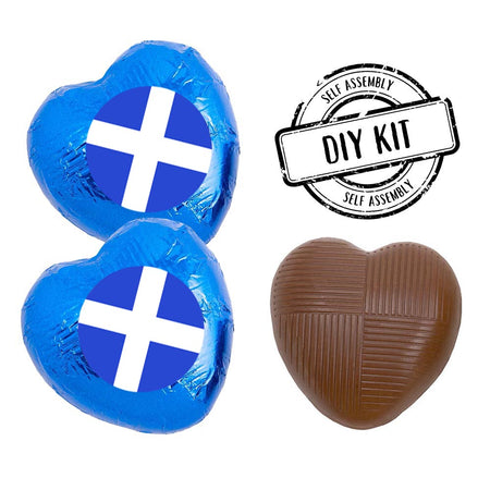 Scotland St. Andrews Flag Heart Chocolates Kit - Pack 24