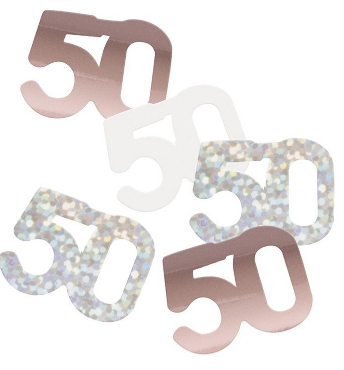 Birthday Glitz Rose Gold 50th Confetti - 14g