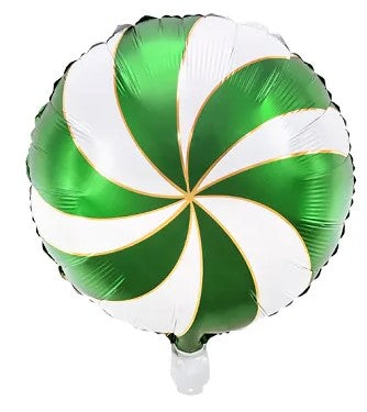 Green Candy Swirl Foil Balloon - 14"