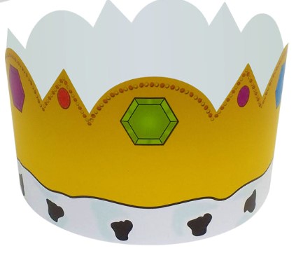 Gold King & Queen Card Crowns Fancy Dress Hats - Each