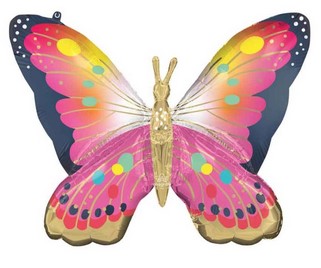 Butterfly Vibrant Pink Foil Balloon - 30"