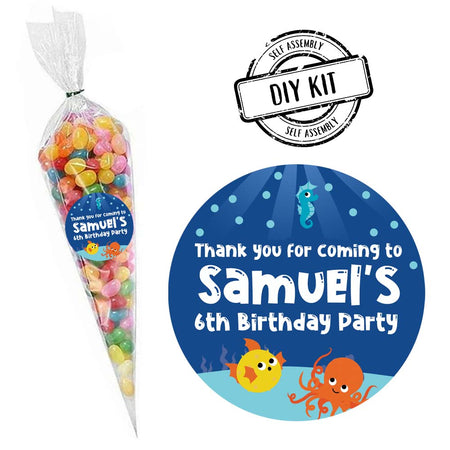 Sealife Personalised Sweet Cones Favour Kit - Pack of 15