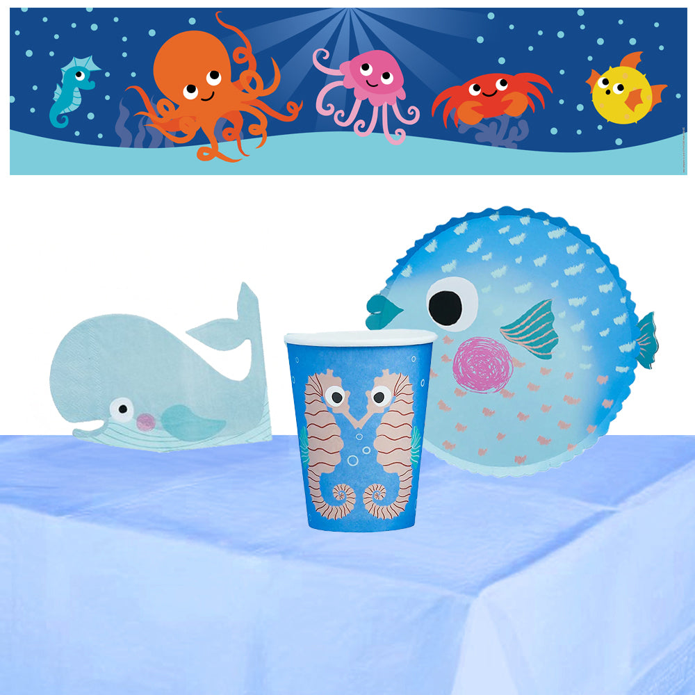 Sealife Tableware Pack for 8 with FREE Banner!