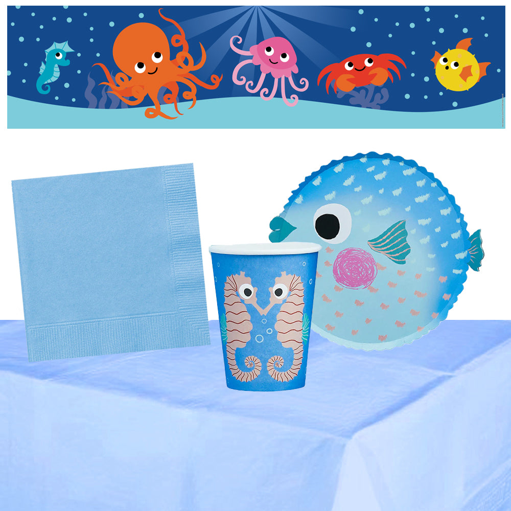 Sealife Tableware Pack for 8 with FREE Banner!