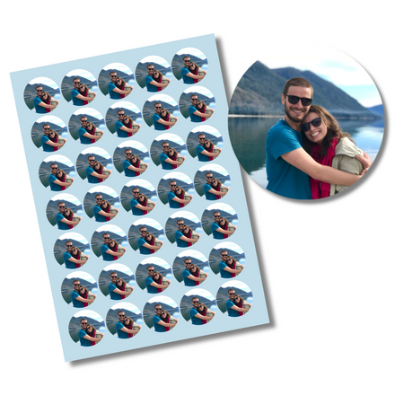 Personalised Selfie Stickers 35mm - Sheet Of 35