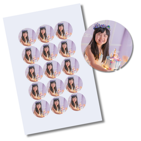 Personalised Selfie Stickers 51mm - Sheet Of 15