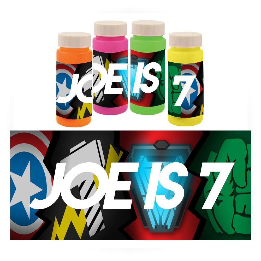 Superheroes Assemble Personalised Bubbles - Pack of 8 – Party Packs