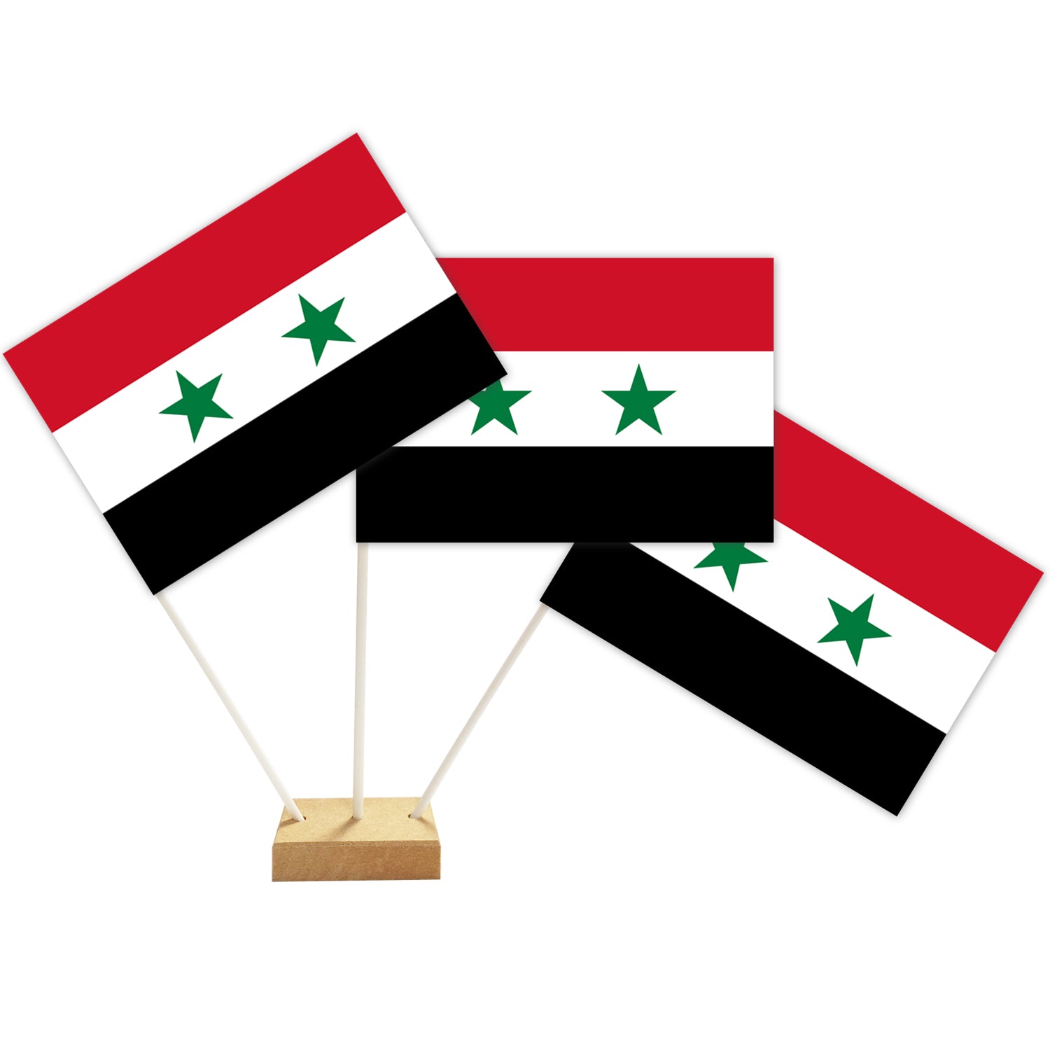 Syria Paper Table Flags - 15cm on 30cm Pole - Each