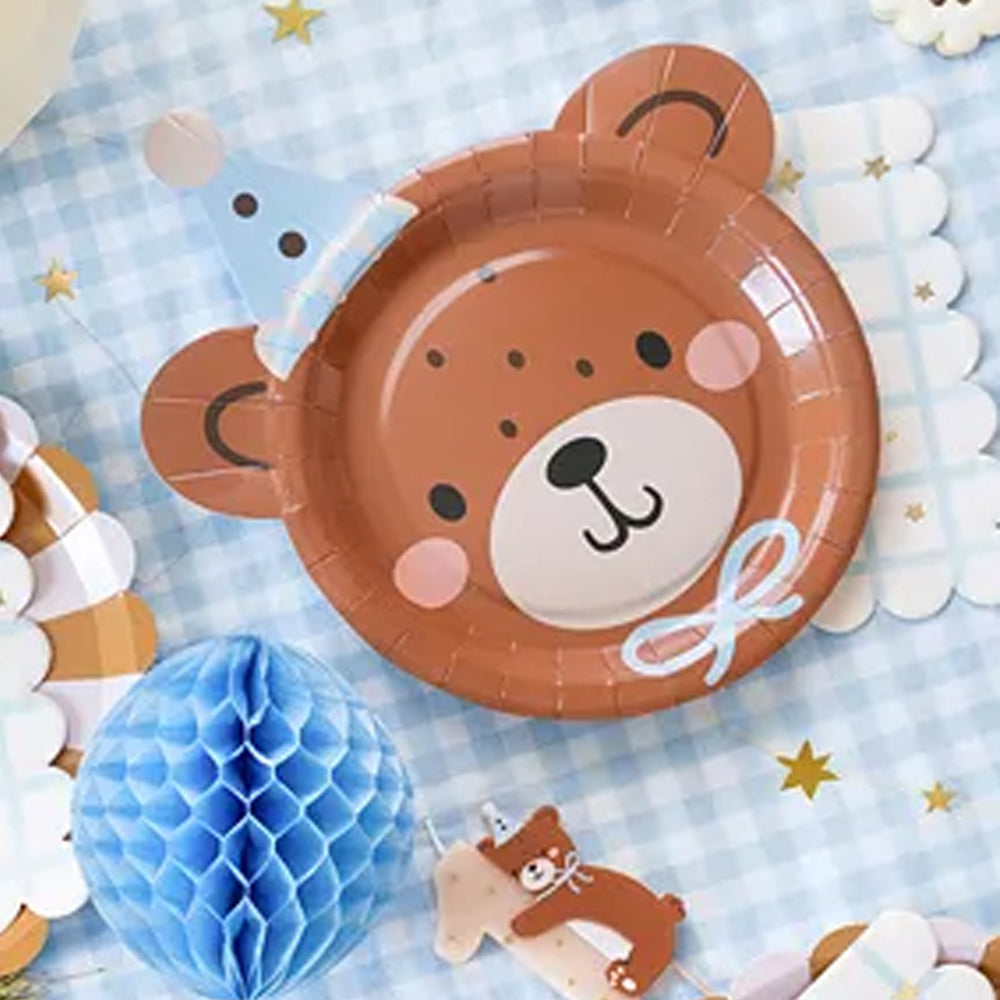 Teddy Bear Face Paper Plates - 23cm - Pack of 6