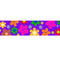 Printed Retro Flowers Paper Table Runner - 1.2m