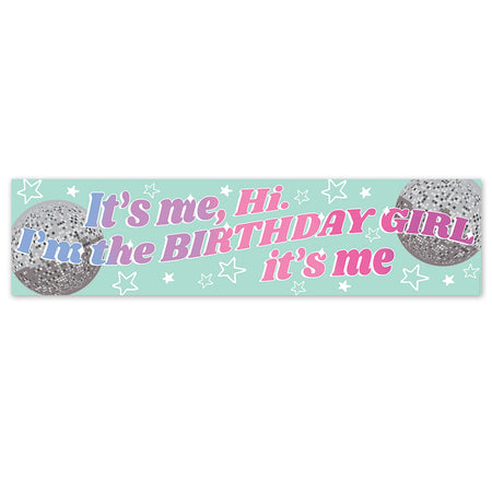 Taylor Party Birthday Girl Landscape Banner - 120cm x 30cm