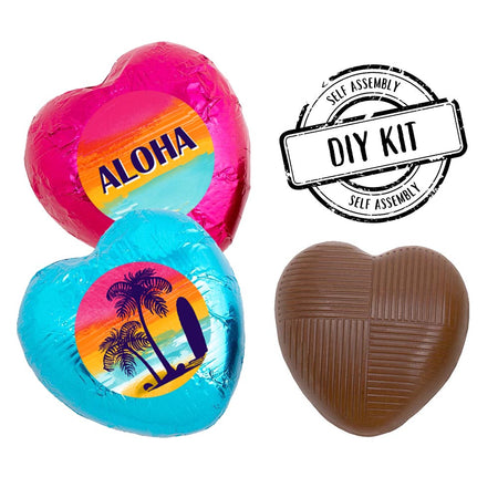 Tropical Sunset Heart Chocolates Kit - Pack 24