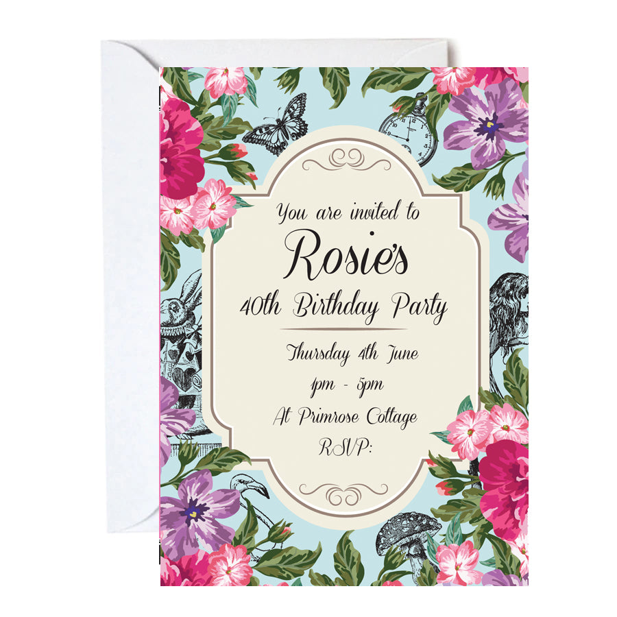 Truly Wonderland Personalised Invitations - Pack of 16