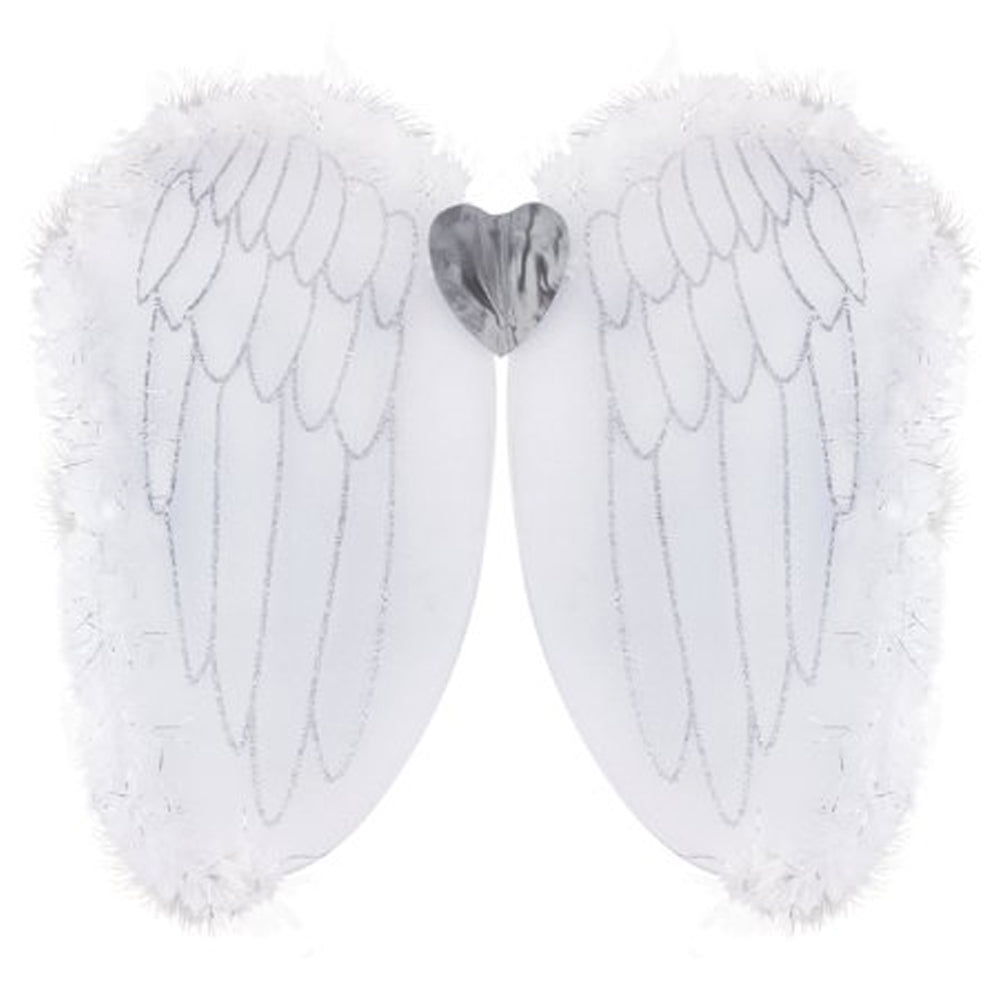 Large White Feather Angel Wings - 50cm x 28cm