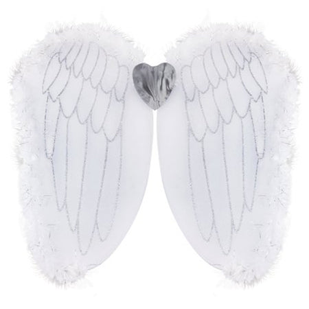 Large White Feather Angel Wings - 50cm x 28cm