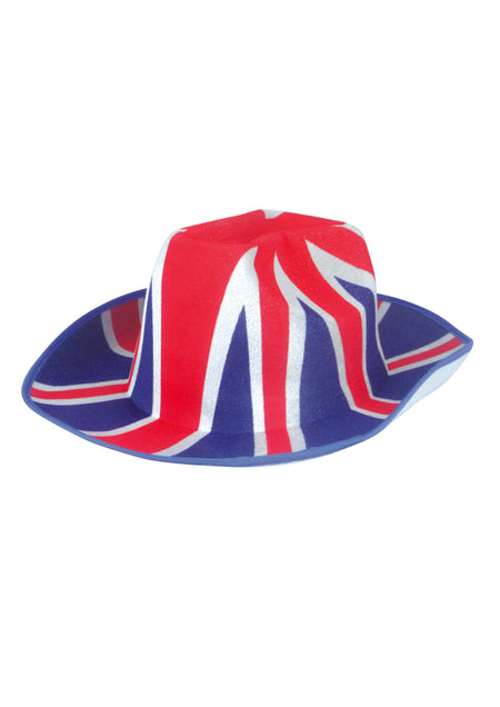 Union Jack Felt Cowboy Hat - Each