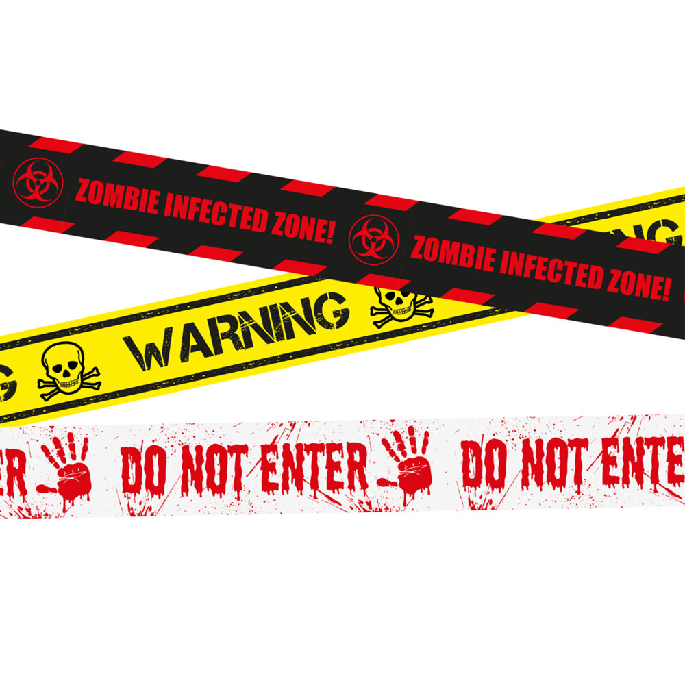 Halloween Warning Caution Tape - 6.1m - Pack of 3