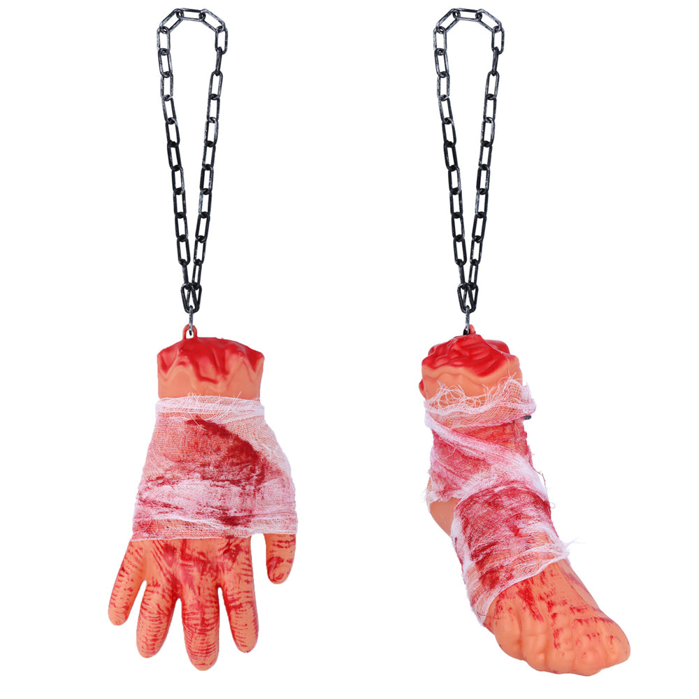 Severed Foot or Hand Halloween Decoration - 2 Designs - 38cm - Each