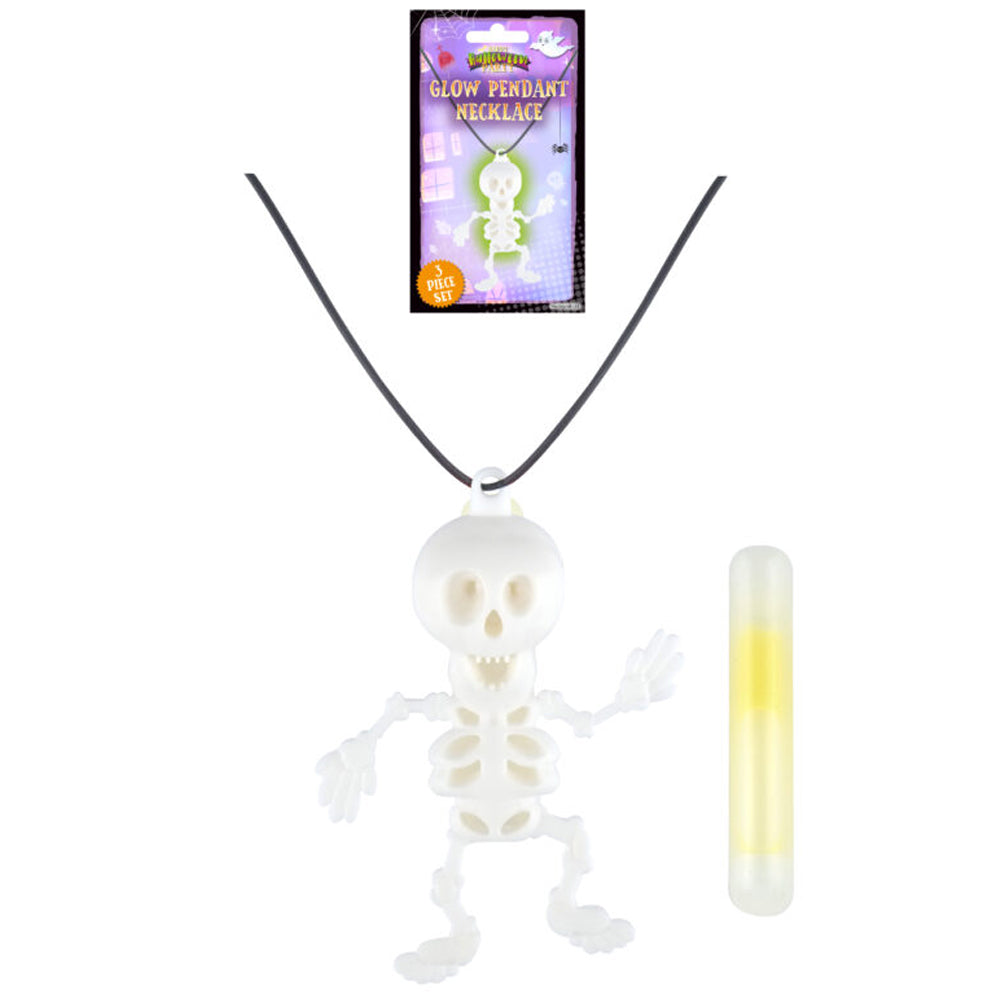 Halloween Glow Skeleton Necklace - Each