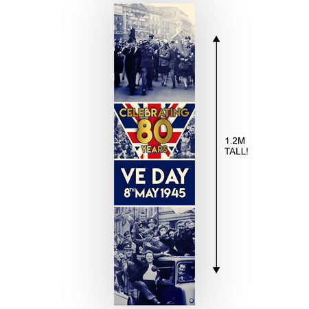 VE Day 80th Anniversary Portrait Wall & Door Banner Decoration - 1.2m