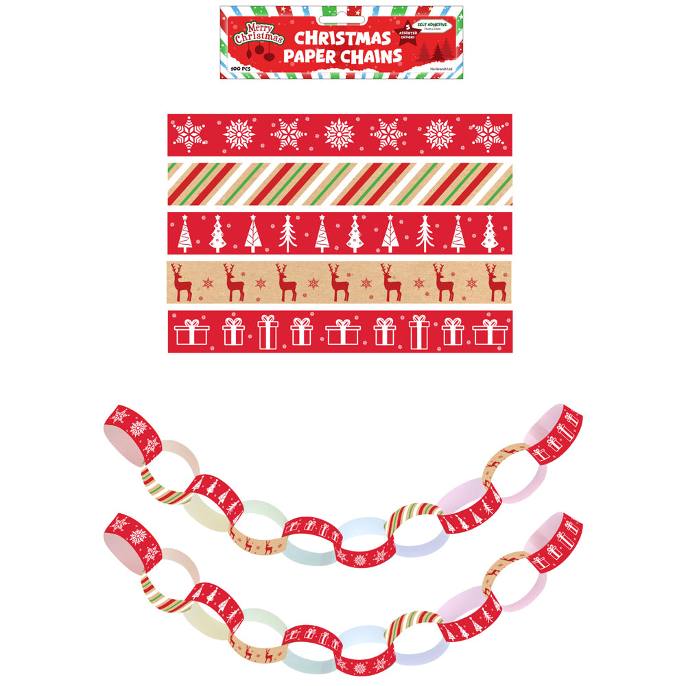 Christmas Paper Chains DIY Decoration Set