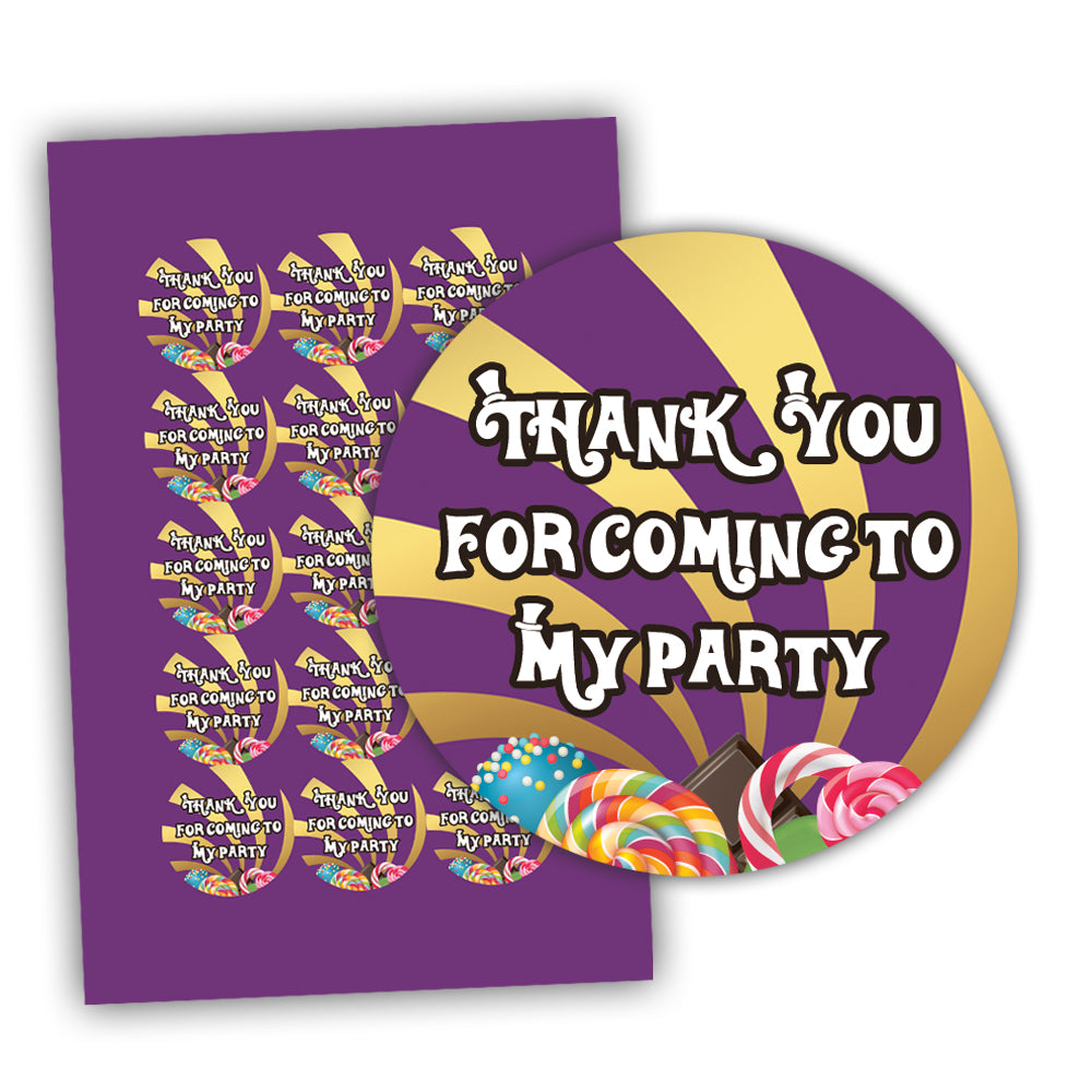 Wonka Party Thank You Round Stickers | Party Packs