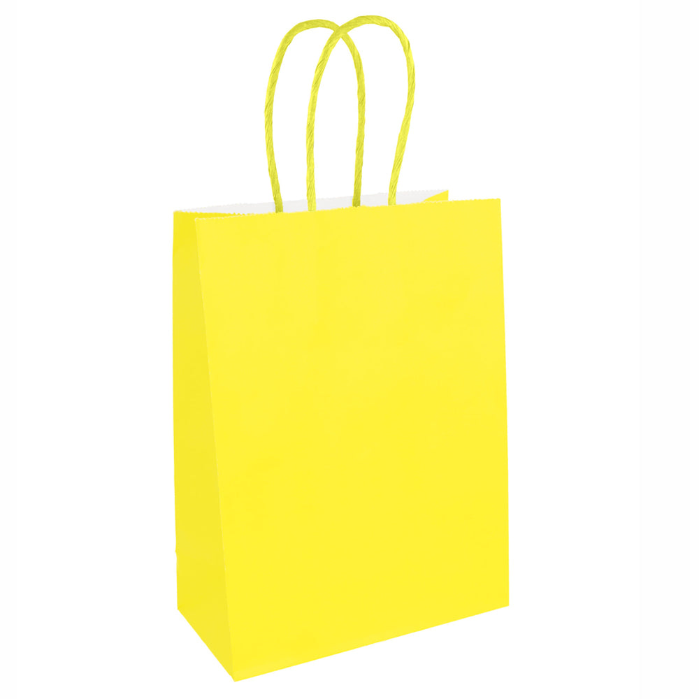 Yellow Paper Party Bags - 22cm - Each