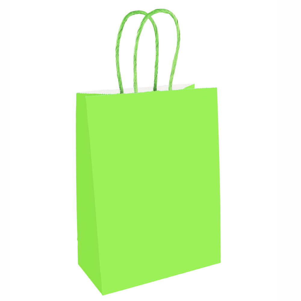 Lime Green Paper Party Bags - 22cm - Each