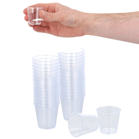 Clear Plastic Shot Glasses - 30ml - Pack of 50