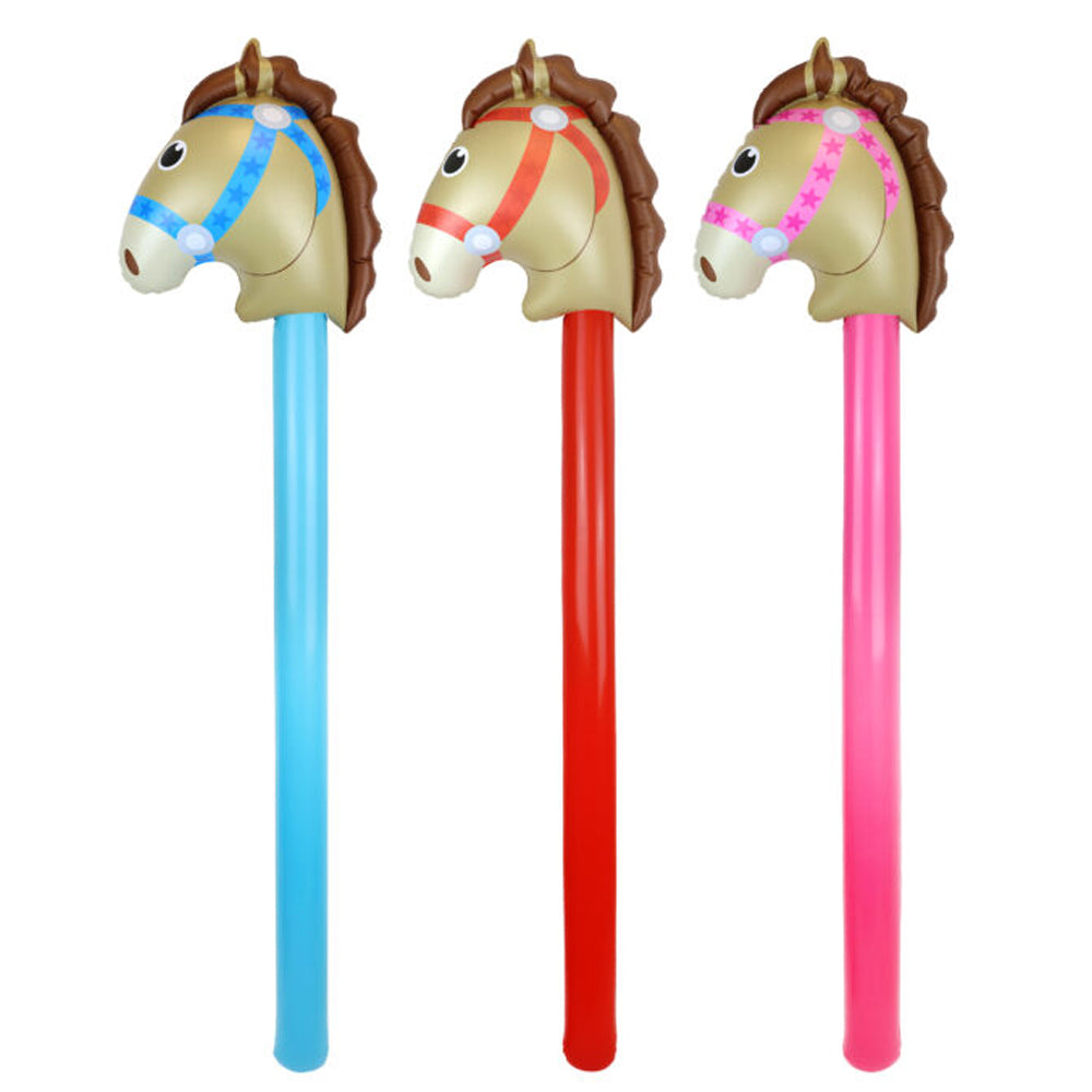 Inflatable Hobby Horse - 3 Assorted Designs - 118cm - Each