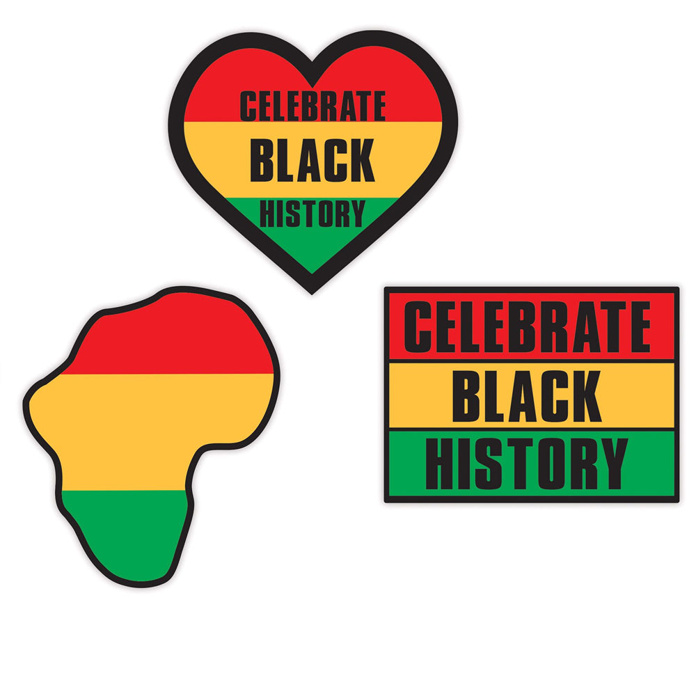 Celebrate Black History Card Cutout Decorations - Pack of 3