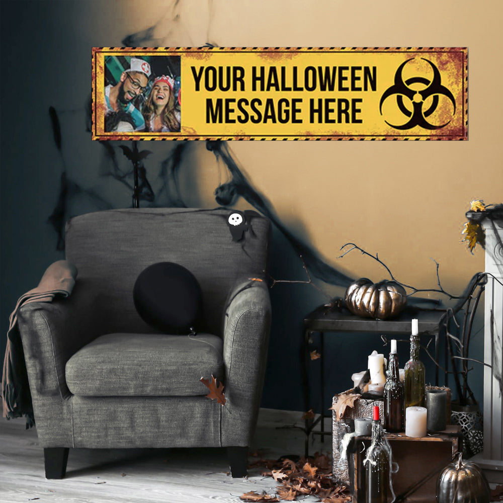 Biohazard Pandemic Halloween Personalised Photo Banner Decoration - 1.2m