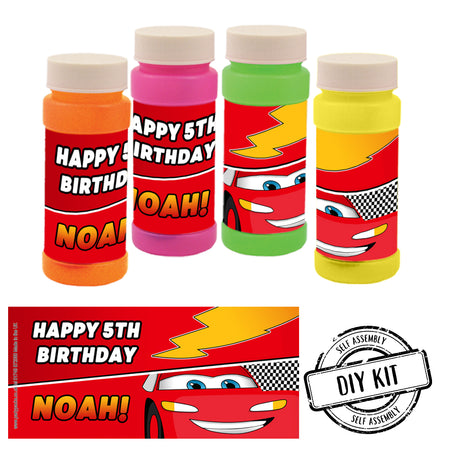 Personalised Bubbles - Lightning Cars - Pack of 8