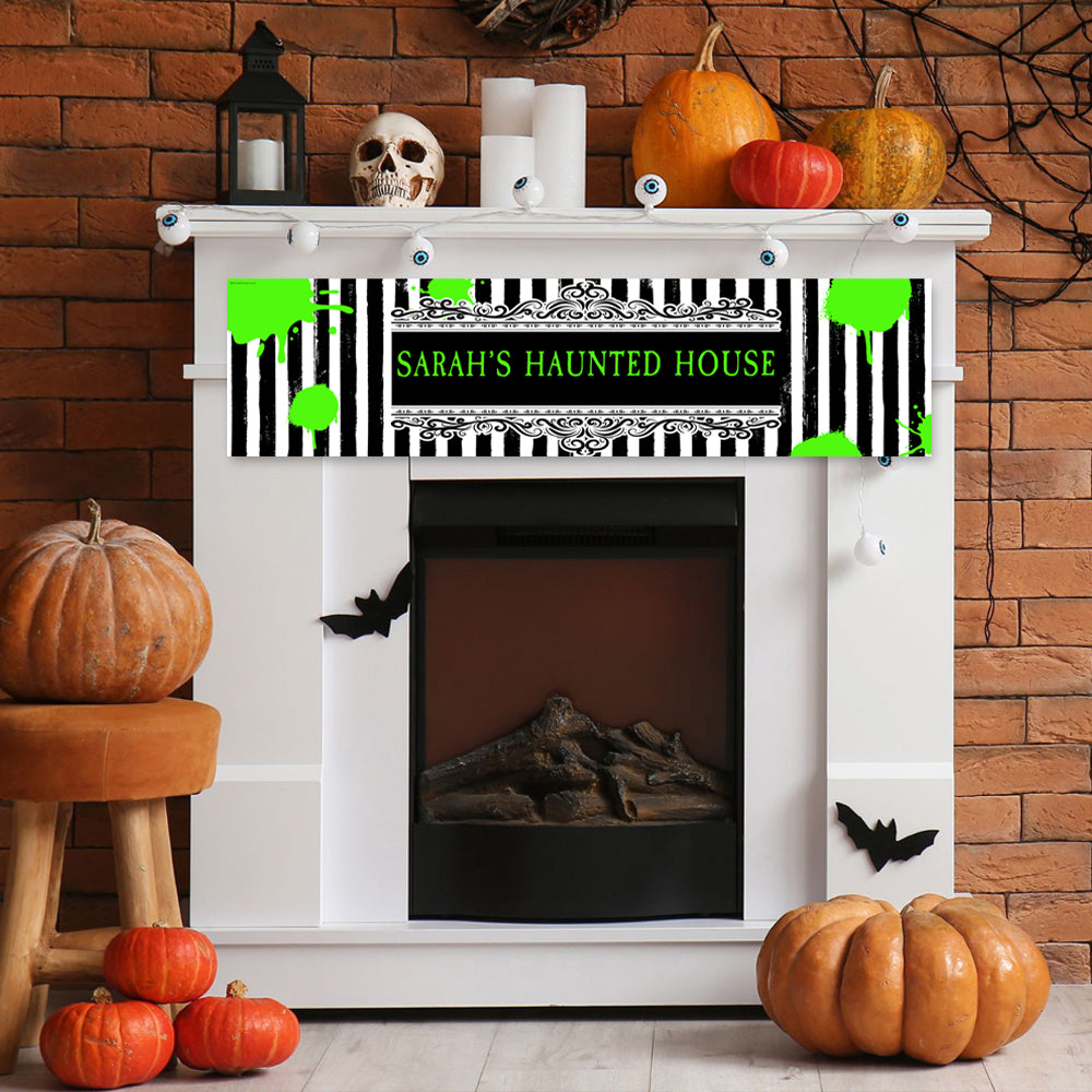 Personalised Crazy Ghost Halloween Paper Banner - 1.2m