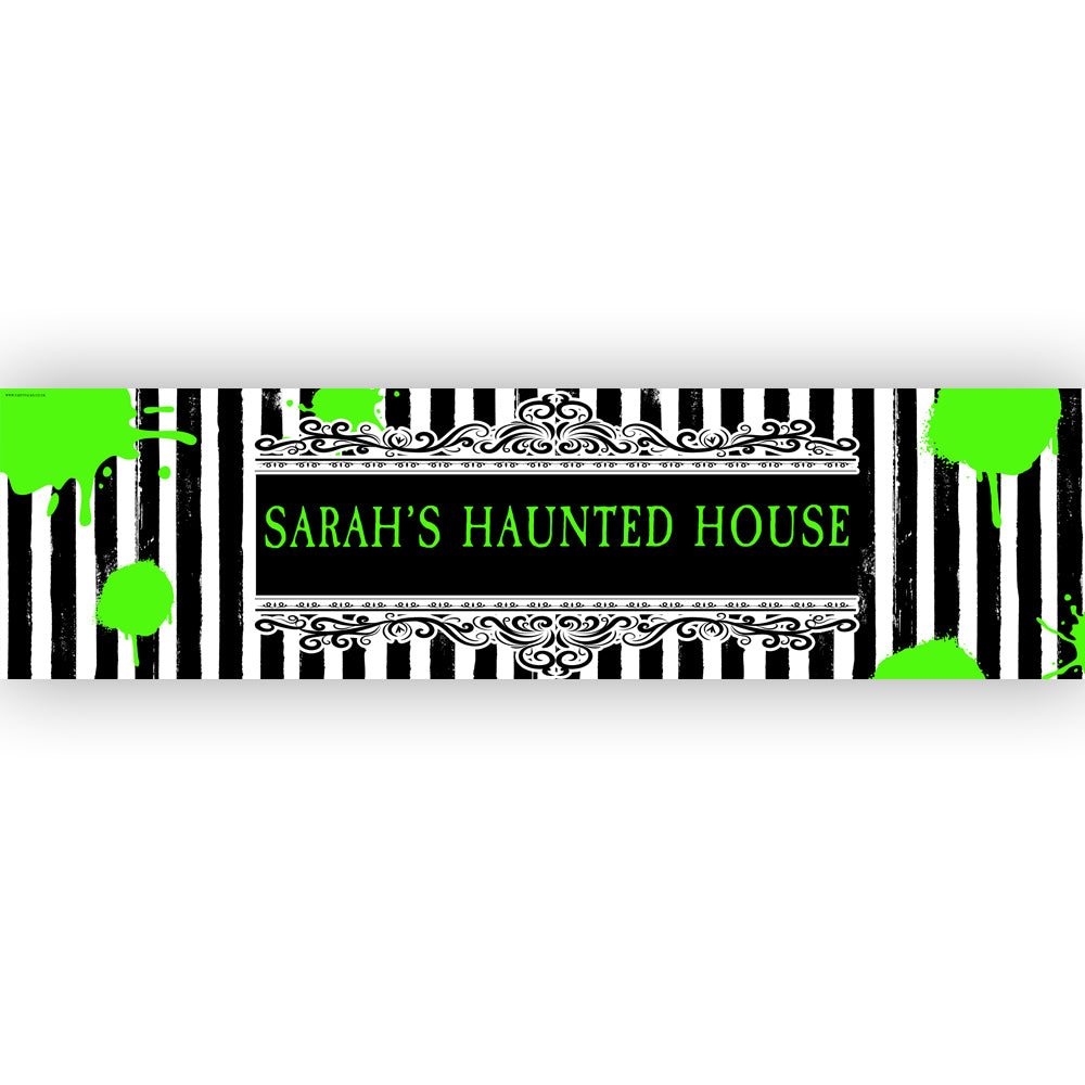 Personalised Crazy Ghost Halloween Paper Banner - 1.2m