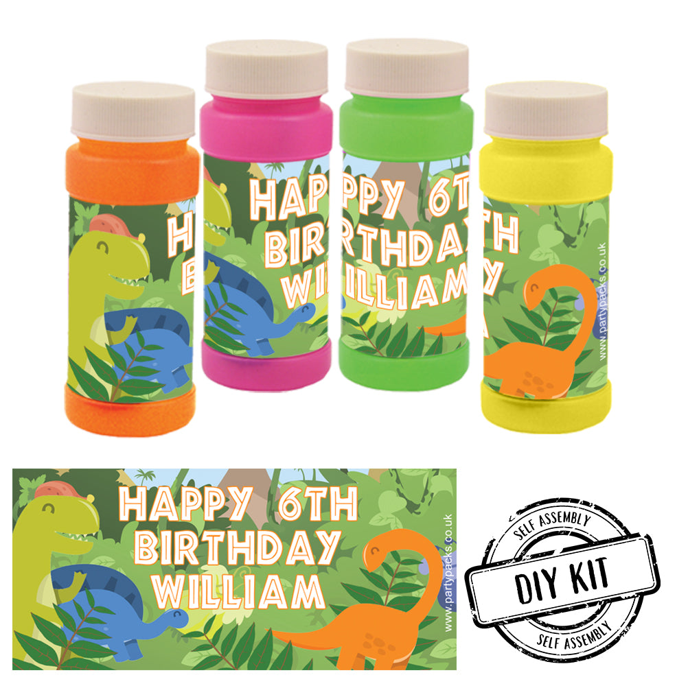 Personalised Bubbles- Dinosaur- Pack Of 8