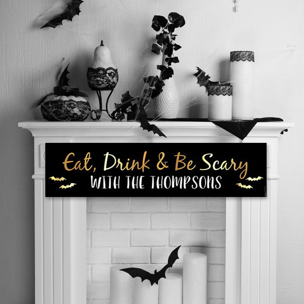 Eat, Drink and be Scary Halloween Personalised Banner - 1.2m